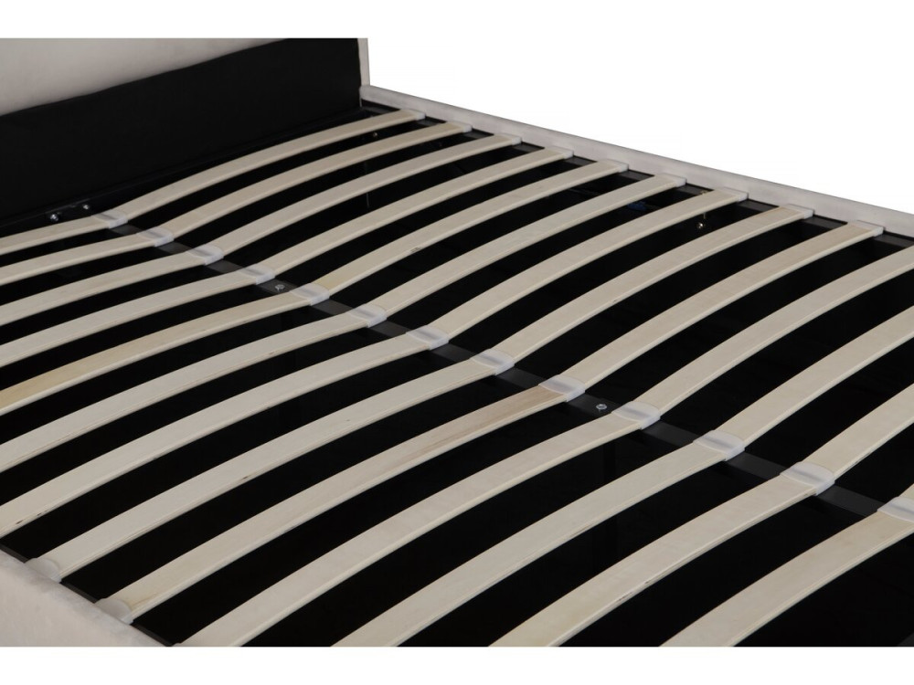 Designerskie łóżko dwuosobowe z aksamitu "Livigno" - 140 x 190 cm - beżowe