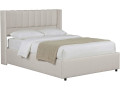 Lit double en tissu avec coffre "Saint-Moritz" - 140 x 190 cm - Gris - 