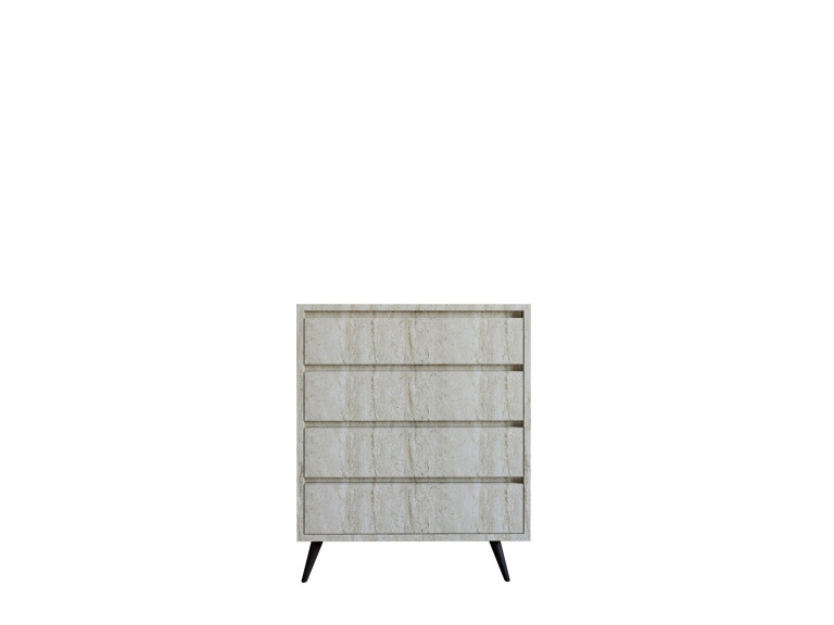 Drewniana komoda "Suvera" - 70 x 40 x 86 cm - Trawertyn