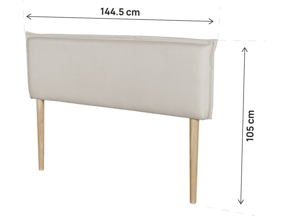 Zagłówek "Jessica" z lnu - 140 cm - Beżowy