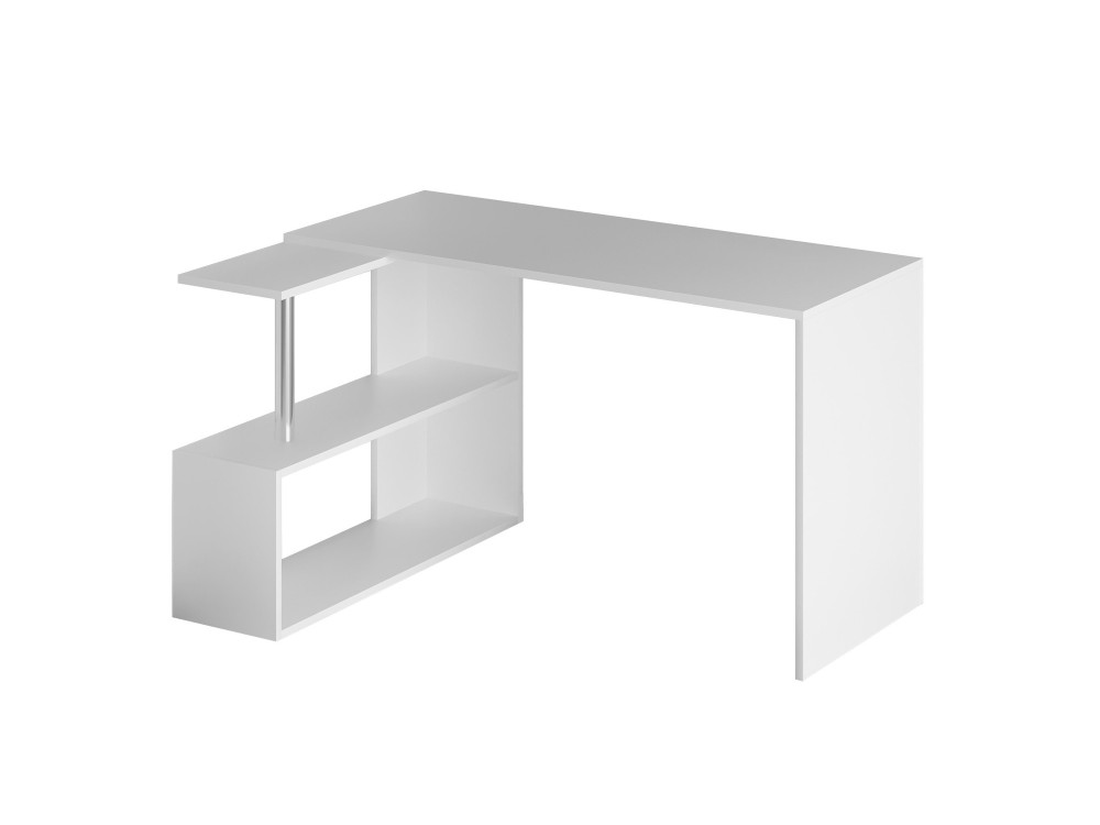 Drewniane biurko do gabinetu "Gelincik" - 130 x 109 x 74 cm - Biały
