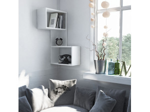Drewniana półka ścienna "Part" - 47 x 20 x 85 cm - Biały 2