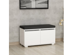 Drewniana szafka na buty "Drago" - 80 x 35 x 42 cm - Biały 2