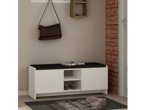 Drewniana szafka na buty "Zulla" - 110 x 37 x 43 cm - Biały 2