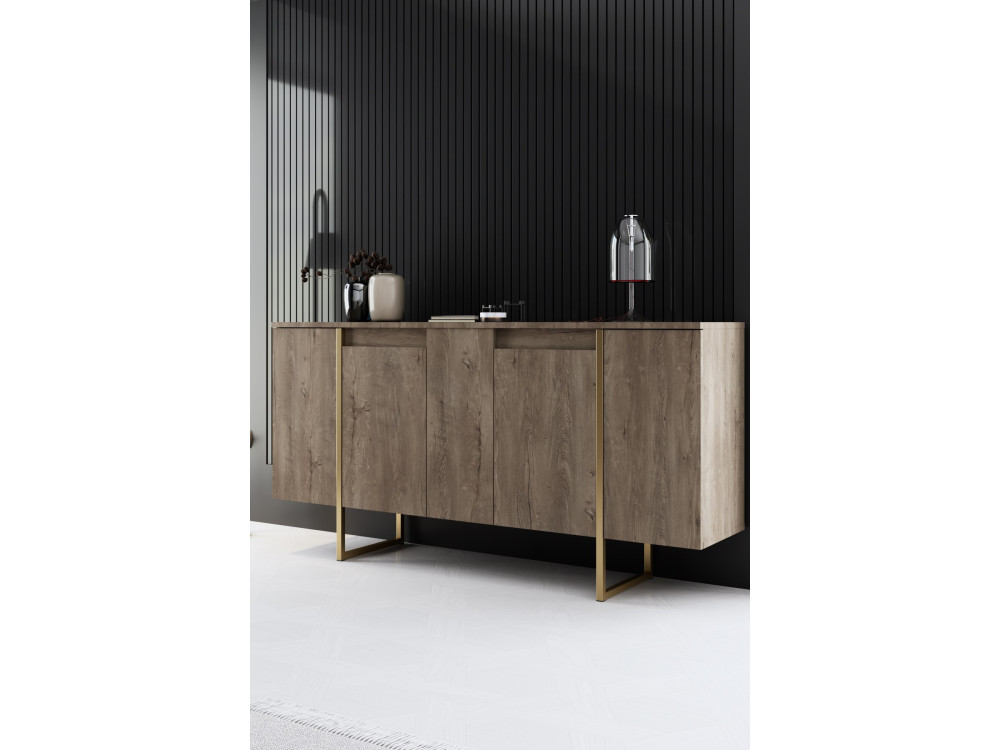Drewniany zestaw mebli wypoczynkowych "Luxe" - 160 x 35 x 80 cm - Brązowy