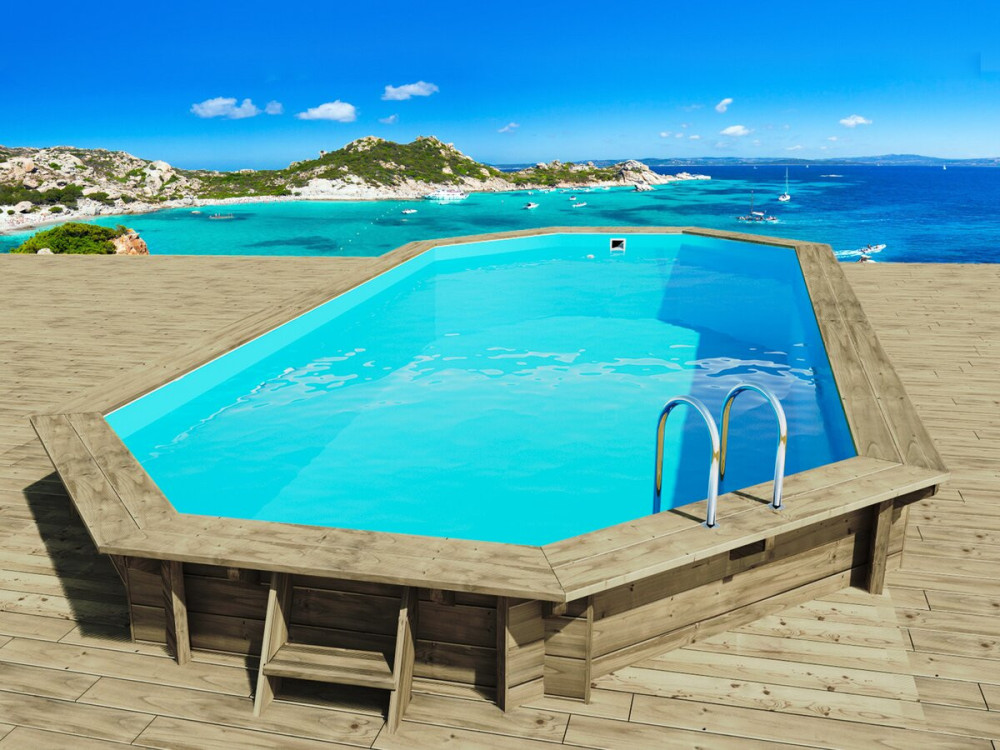 Basen drewniany "Ibiza" - 8,57 x 4,57 x 1,31 m + pompa ciepła 6,1 kW