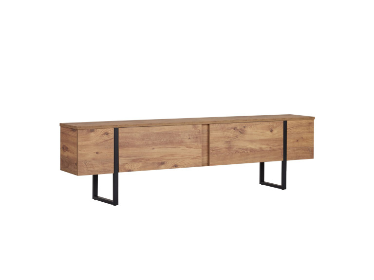 Drewniana podstawa pod telewizor "Onera" - 180 x 30 x 50 cm - sosna atlantycka / czarny