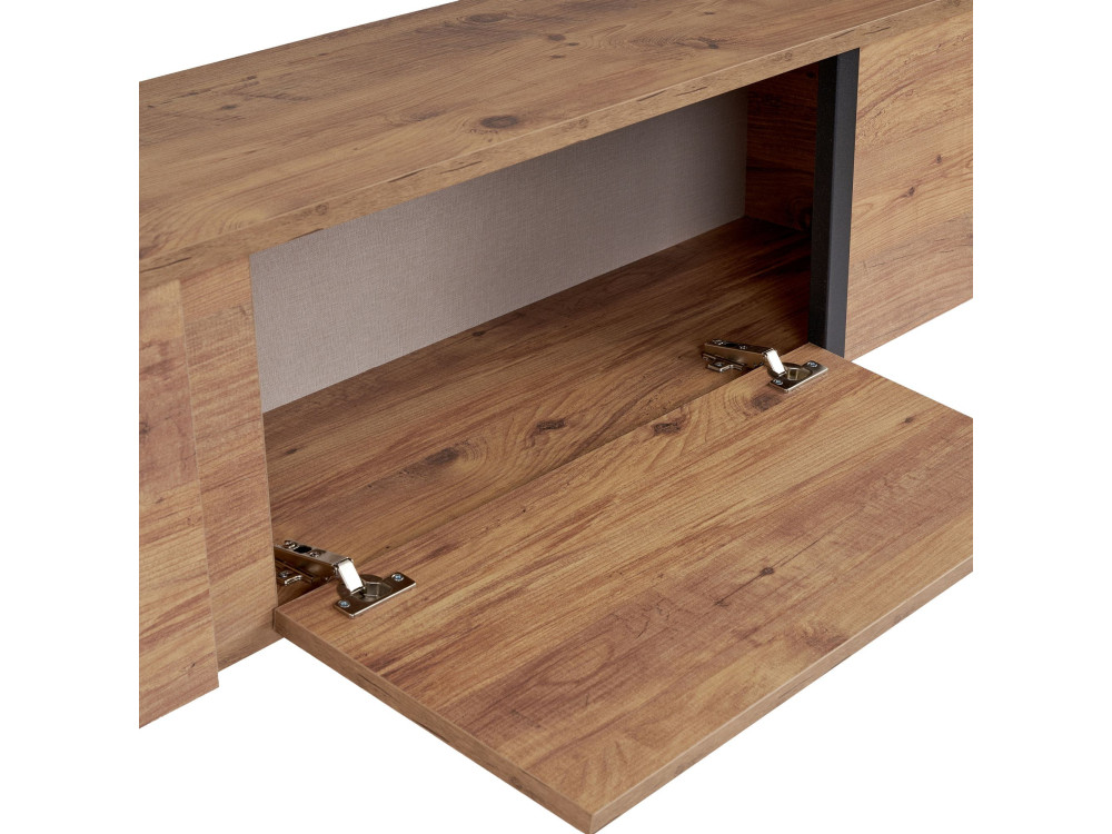 Drewniana podstawa pod telewizor "Onera" - 180 x 30 x 50 cm - sosna atlantycka / czarny