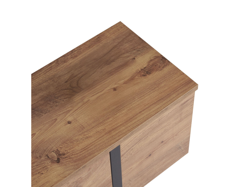 Drewniana podstawa pod telewizor "Onera" - 180 x 30 x 50 cm - sosna atlantycka / czarny