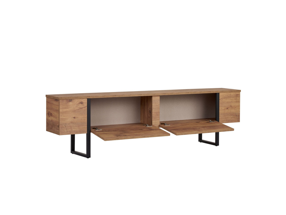 Drewniana podstawa pod telewizor "Onera" - 180 x 30 x 50 cm - sosna atlantycka / czarny