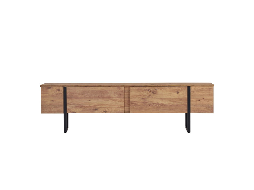 Drewniana podstawa pod telewizor "Onera" - 180 x 30 x 50 cm - sosna atlantycka / czarny