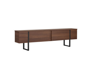 Drewniana podstawa pod telewizor "Onera" - 180 x 30 x 50 cm - Orzech / Czarny