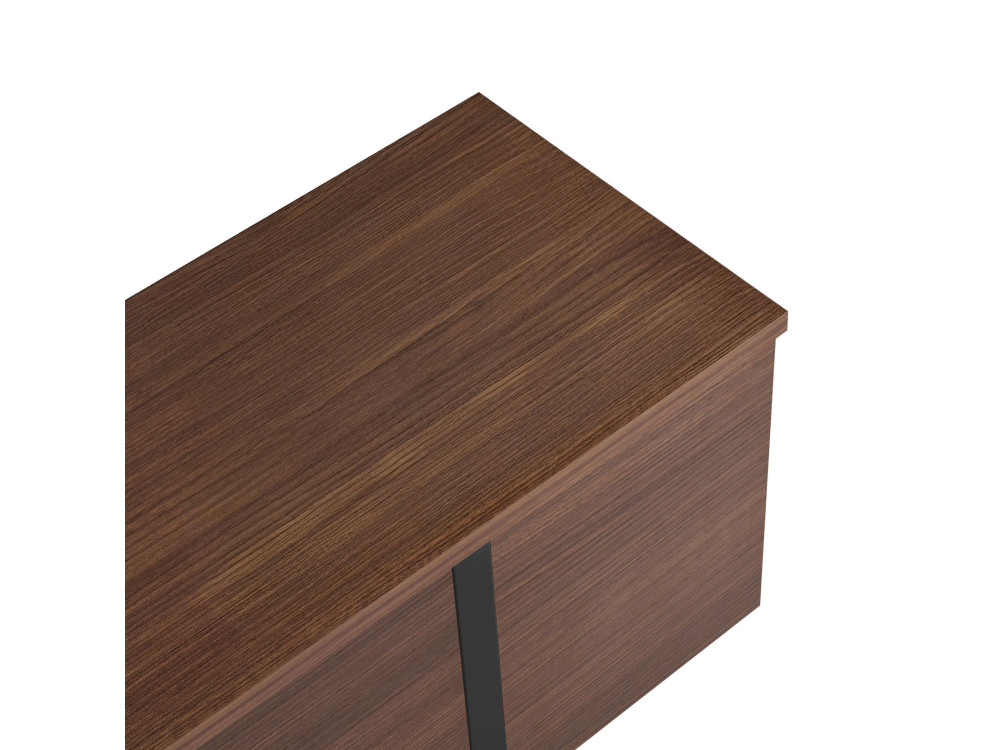 Drewniana podstawa pod telewizor "Onera" - 180 x 30 x 50 cm - Orzech / Czarny