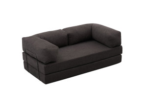 Sofa 3-osobowa w tkaninie "Comfort" - 190 x 95 x 75 cm - Szary węgiel drzewny