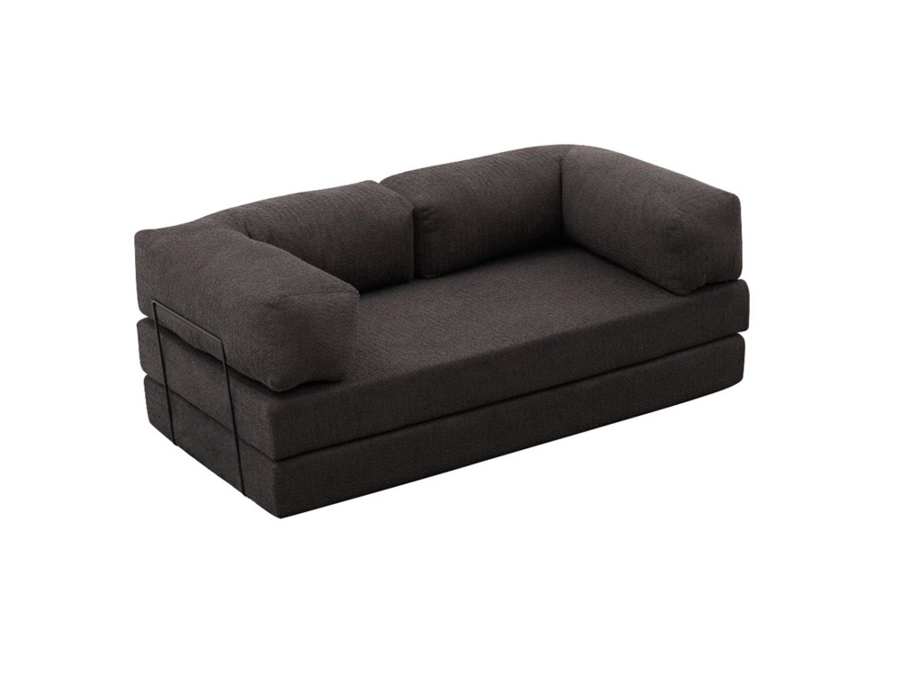 Sofa 3-osobowa w tkaninie "Comfort" - 190 x 95 x 75 cm - Szary węgiel drzewny