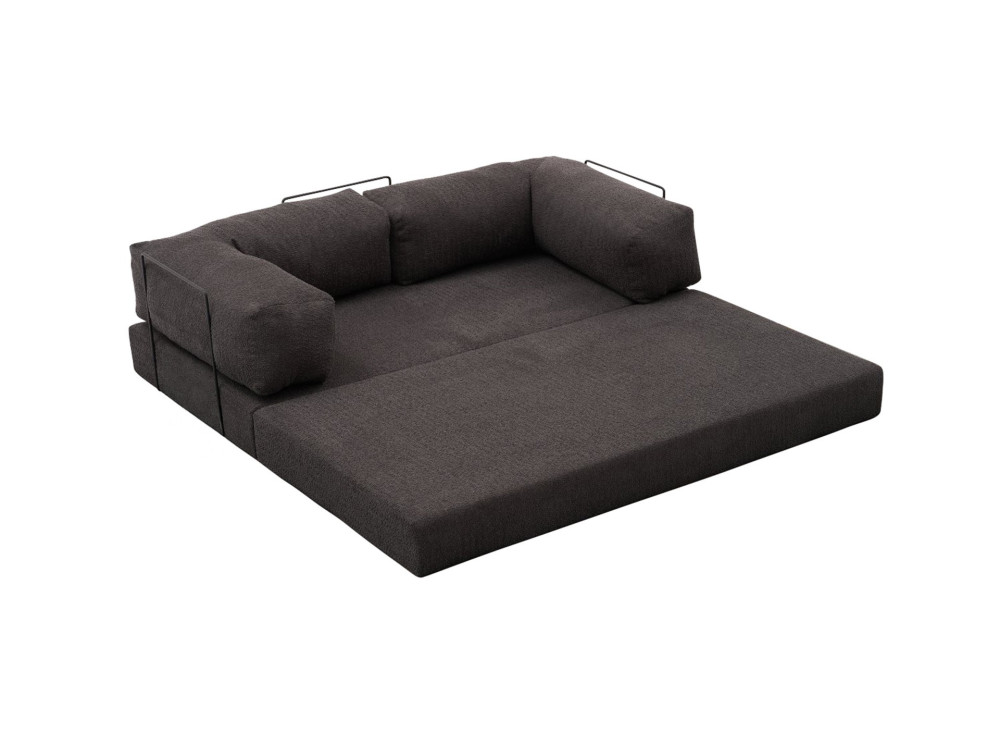 Sofa 3-osobowa w tkaninie "Comfort" - 190 x 95 x 75 cm - Szary węgiel drzewny