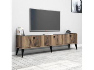 Drewniany stojak pod telewizor "Lidya" - 180 x 35 x 49 cm - Brązowy 2