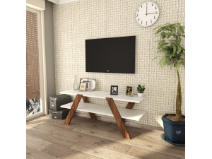 Drewniana podstawa pod telewizor "Basic" - 120 x 33 x 45 cm - Biały 2