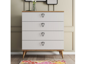 Drewniana komoda "Versa-Ce" - 80 x 45 x 90 cm - Biały 2