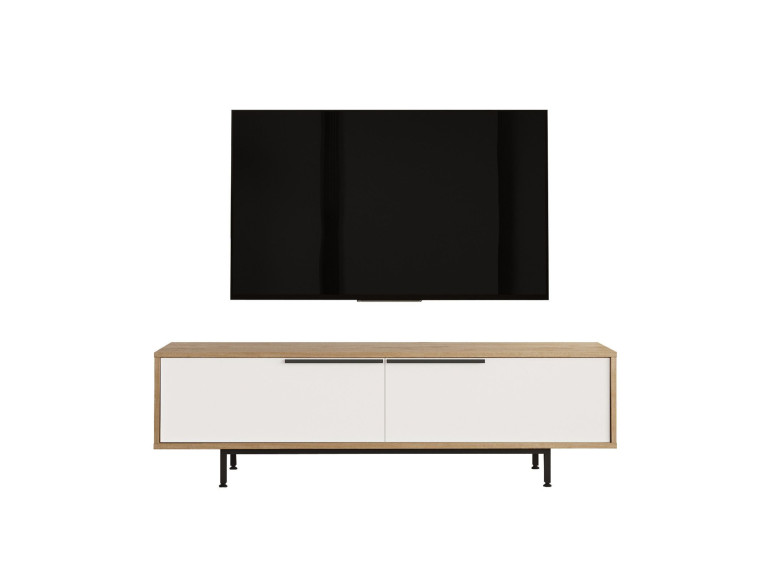 Drewniana podstawa pod telewizor ON1-SW - 160 x 35 x 45 cm - Biały