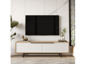 Drewniana podstawa pod telewizor ON1-SW - 160 x 35 x 45 cm - Biały 2