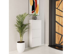 Metalowa szafka na buty "Luna" - 50 x 15 x 103 cm - Biały 2