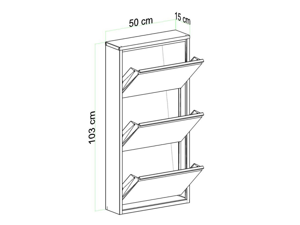 Metalowa szafka na buty "Luna" - 50 x 15 x 103 cm - Biały