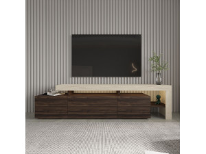 Drewniana podstawa pod telewizor "Beliz" - 192 x 37 x 53 cm - Brązowy 2