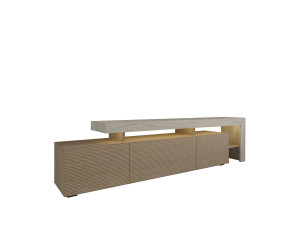Drewniany stojak pod telewizor "Beliz" - 192 x 37 x 53 cm - Beżowy