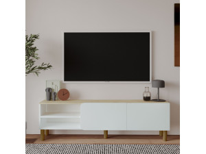 Drewniany stojak TV "River" - 150 x 31 x 48 cm - Biały 2