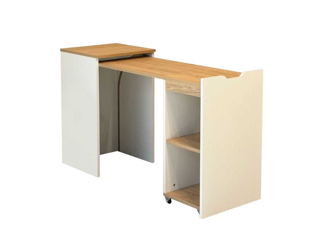 Drewniane biurko "Modulo" - 97 x 47 x 75 cm - Beżowy
