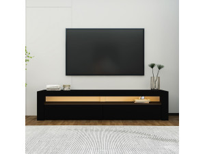 Drewniany stojak na telewizor "Bati" - 150 x 36 x 46 cm - Czarny 2