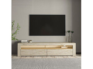 Drewniana podstawa pod telewizor "Bati" - 150 x 36 x 46 cm - trawertyn 2