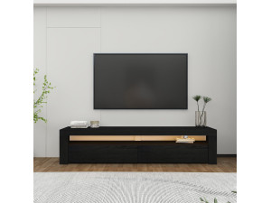 Drewniany stojak na telewizor "Bati" - 150 x 36 x 46 cm - Czarny 2