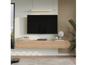 Drewniany stojak TV "LUM1" - 180 x 31 x 29 cm - Beżowy 2