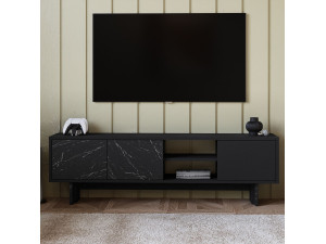 Drewniana podstawa pod telewizor "Ravello" - 150 x 30 x 45 cm - Czarny 2