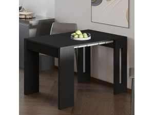 Rozkładany drewniany stół do jadalni "Nivo" - 80 x 44 x 76 cm - Czarny 2