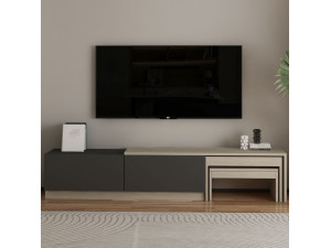 Drewniana podstawa pod telewizor "Nest" - 180 x 30 x 36 cm - Antracytowy szary 2