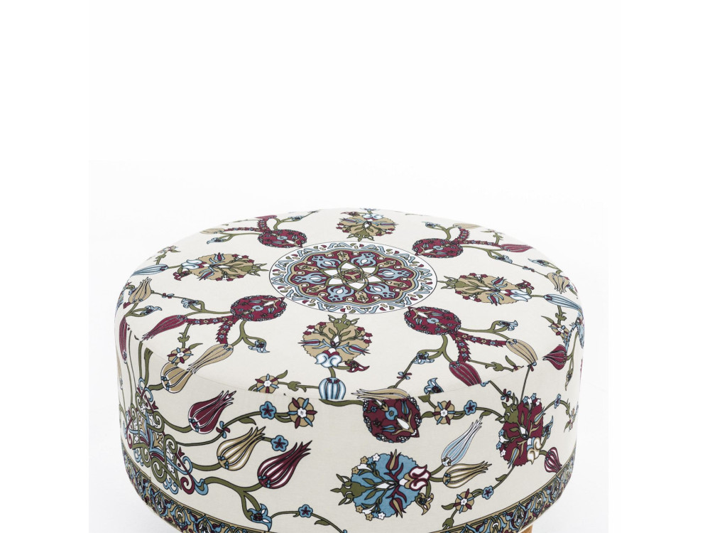 Drewniany puf "Rimini" - 65 x 65 x 40 cm - Biały
