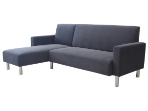 Narożna sofa materiałowa "Rio" rewersyjna, 4-osobowa, szara