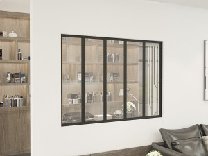Aluminiowa osłona dachowa do warsztatu „Panorama” – 150 x 105 cm – czarna 2