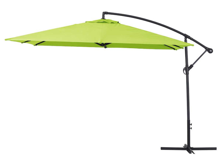 Parasol ogrodowy "Ilios 3" z boczną nogą - Aluminium - Kwadratowy - 3 x3 m - Zielony