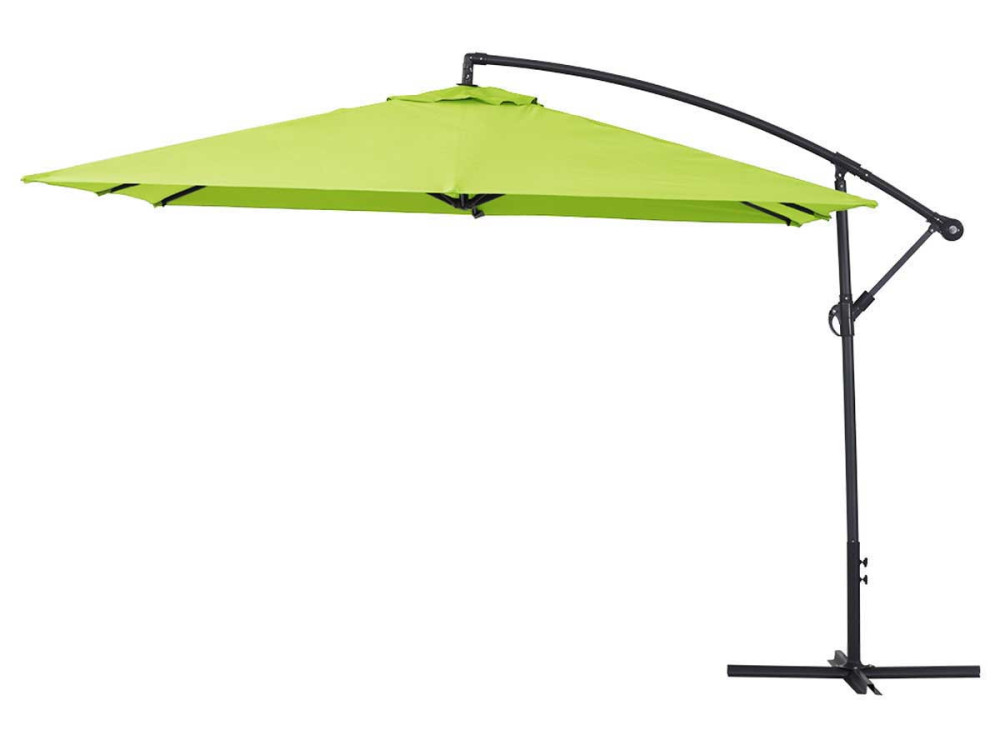 Parasol ogrodowy "Ilios 3" z boczną nogą - Aluminium - Kwadratowy - 3 x3 m - Zielony