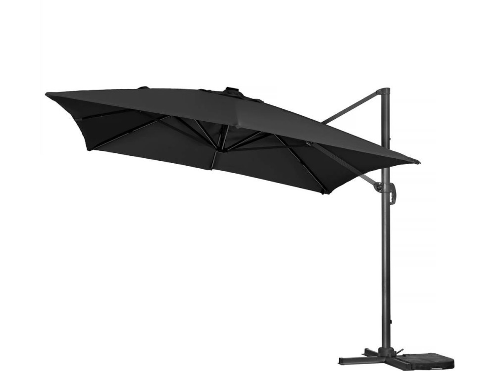 Aluminiowy parasol ogrodowy LED „Sun 3 Luxe” 3 x 3 m - Czarny