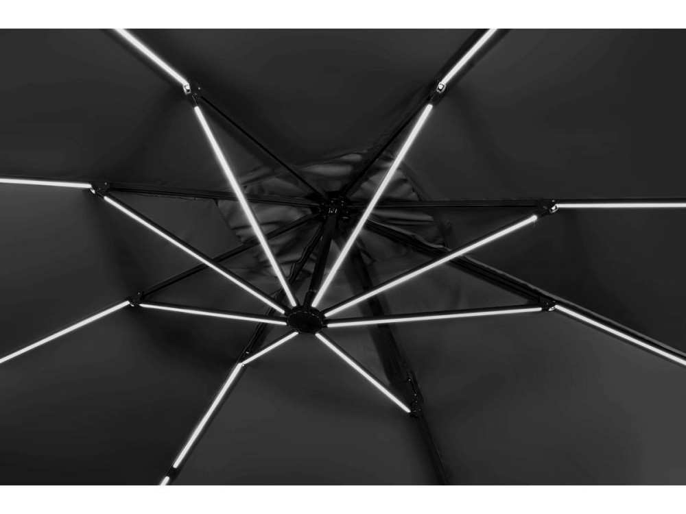Aluminiowy parasol ogrodowy LED „Sun 3 Luxe” 3 x 3 m - Czarny