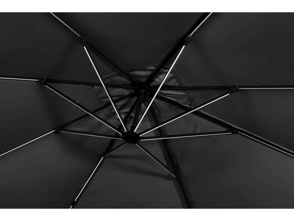Aluminiowy parasol ogrodowy LED „Sun 3 Luxe” 3 x 3 m - Czarny