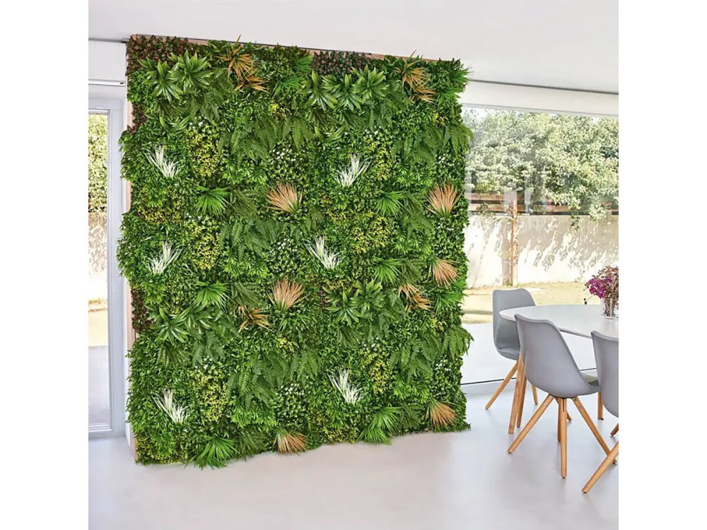 Znak trawy - "Vertical Sauvage Led" - Zestaw 4 sztuk - 1,00 x 1,00 m - Zielony