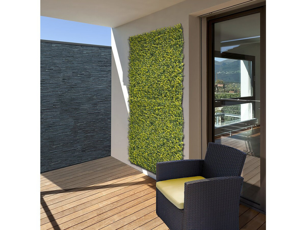 Pionowy panel roślinny "Buxus" - Zestaw 4 - 1,00 x 1,00 m - Zielony
