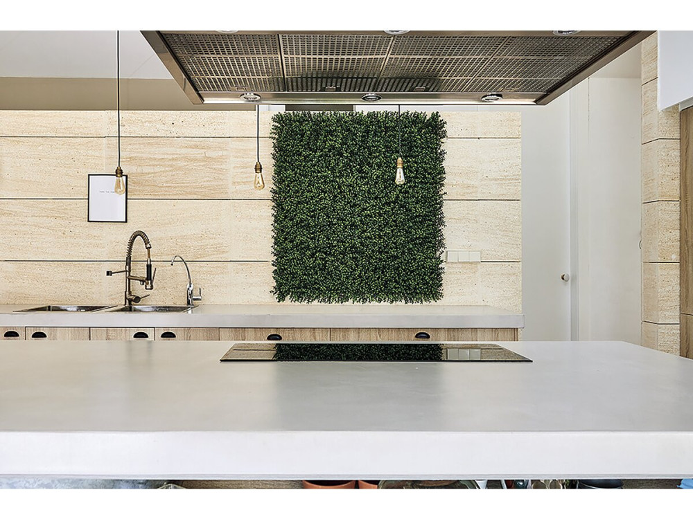 Pionowy panel roślinny "Buxus" - Zestaw 4 - 1,00 x 1,00 m - Zielony