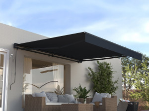 Aluminiowa markiza zwijana z napędem 4 x 3 m "Ombra 4" - antracytowo-szara 2